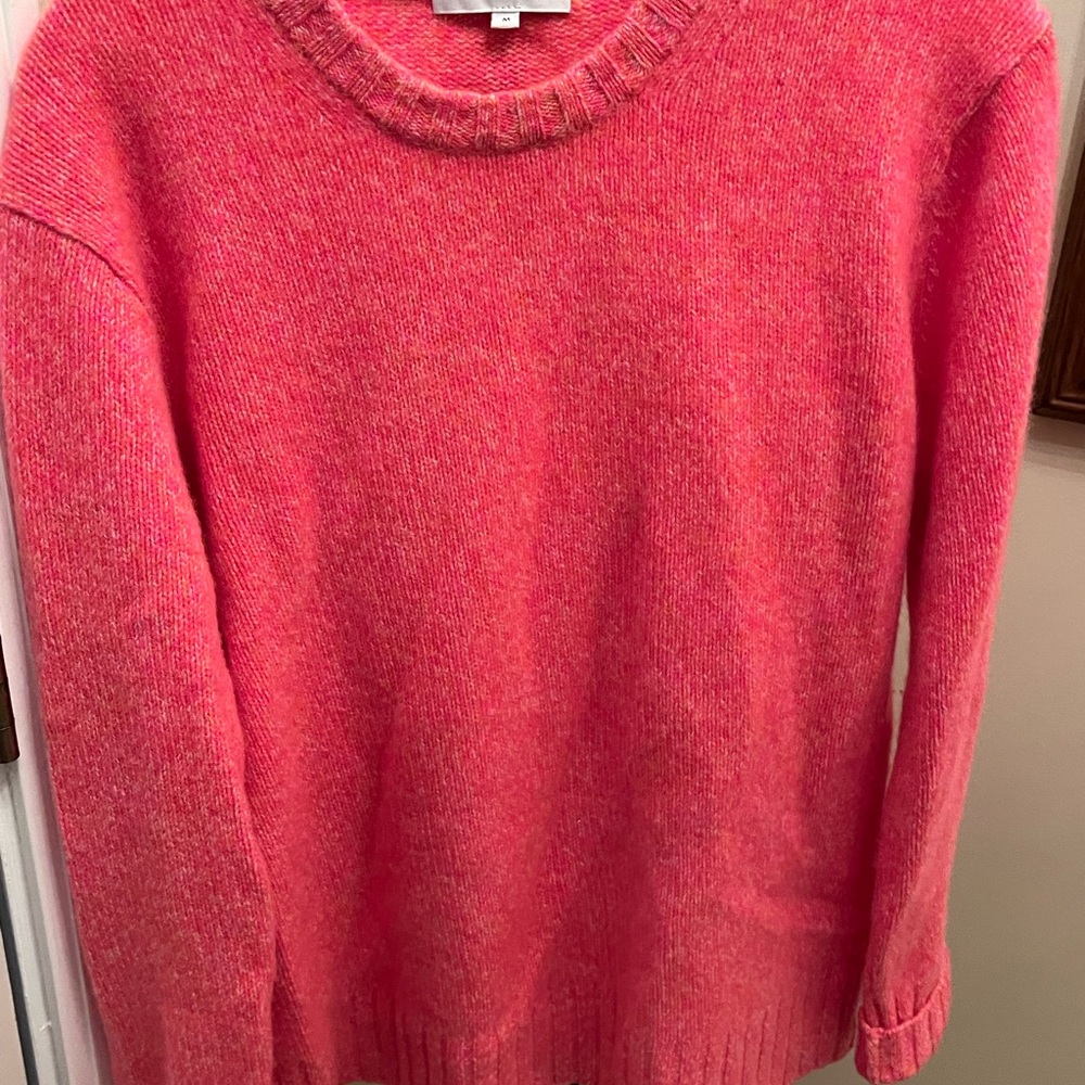 White + Warren 100% Cashmere Pink Crew Neck Sweater Soft Knit